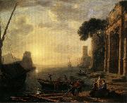 Claude Lorrain Morning in the Harbor oil painting